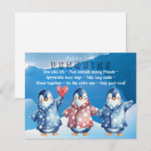 Conseil aquarelle de Penguins Carte de voeux plat (Devant / Derrière)