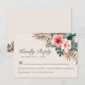 Conseil Aquarelle tropicale moderne Crème florale Carte RS (Devant / Derrière)