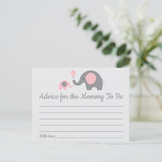 Conseil Baby shower Eléphant rose pour les cartes (Debout devant)