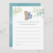 Conseil Baby shower Feuille de Koala Bears Eucalyp (Devant / Derrière)