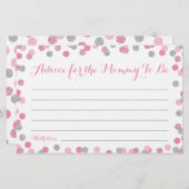Conseil Baby shower rose et argent pour les cartes (Devant / Derrière)