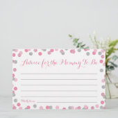 Conseil Baby shower rose et argent pour les cartes (Debout devant)