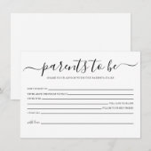 Conseil Baby shower simple pour la carte Parents (Devant / Derrière)