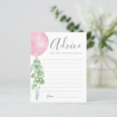 Conseil Balloon rose Voeux Pour Carte Bébé (Debout devant)