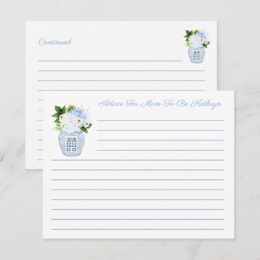 Conseil Bleu & Blanc Élégant Pour Nouvelle Carte M (Devant / Derrière)