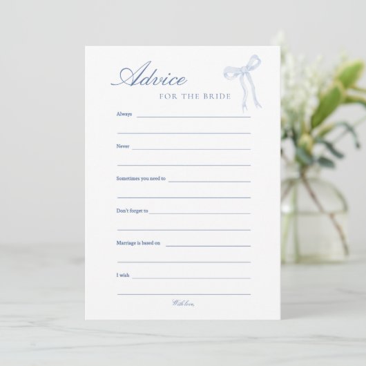 Conseil Bleu Bow pour la carte de conseil Bleu Bri (Debout devant)