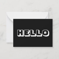 Bonjour, carte blanche noire
