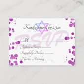 Conseil Bubbles violets Points Bat mitzvah carte RSVP (Devant)