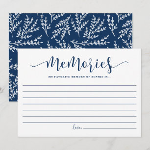 Conseil Calligraphie bleue Mémoire préférée de la carte de