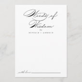 Conseil Calligraphie Mariage Mots de sagesse carte de cons (Devant)