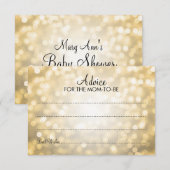 Conseil Carte Baby shower Gold Parties scintillant (Devant / Derrière)