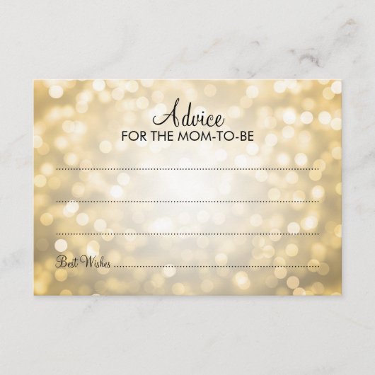 Conseil Carte Baby shower Gold Parties scintillant (Devant)