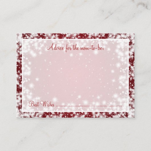 Conseil Carte Baby shower Hiver Étincelle Rouge (Devant)