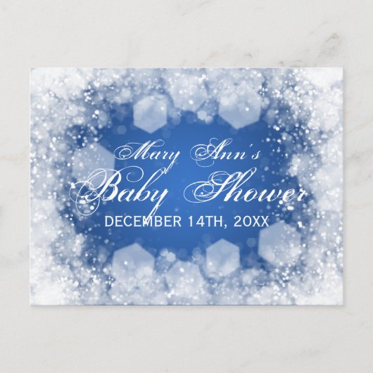 Conseil Carte Baby shower Nuit Étincelle Bleu (Devant)