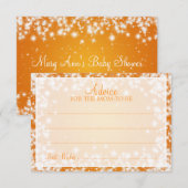 Conseil Carte Baby shower Winter Sparkle Orange (Devant / Derrière)