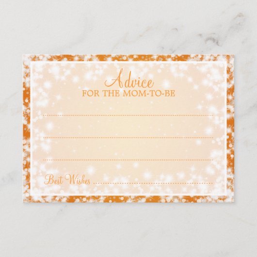 Conseil Carte Baby shower Winter Sparkle Orange (Devant)