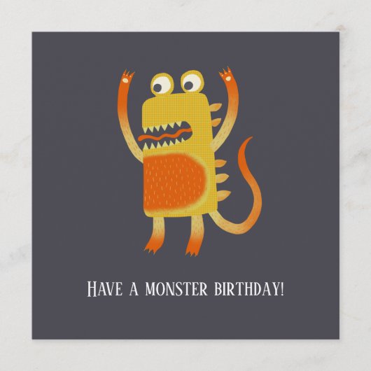 Conseil Carte d'anniversaire des monstres amusants (Devant)