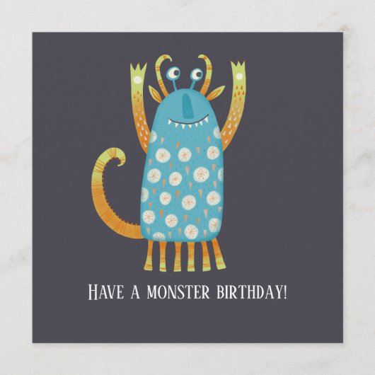 Conseil Carte d'anniversaire des monstres amusants (Devant)