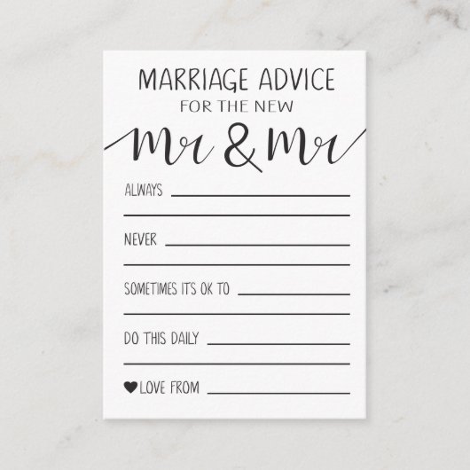 Conseil Carte D'Avis De Mariage Pour Le Nouveau M. Et M. (Devant)