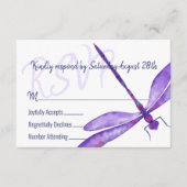Conseil Carte de boîtier RSVP pour libellule violette (Devant)