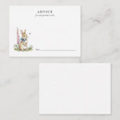 Conseil Carte de conseils bébé lapin aquarelle mignonne (Devant / Derrière)