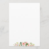 Conseil Carte de conseils Blushing Blooms pour les mariés (Dos)