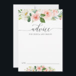 Conseil Carte de conseils Blushing Blooms pour les mariés<br><div class="desc">Demandez à vos invités de mariage de partager leurs conseils pour les jeunes mariés avec cette carte assortie Blushing Blooms. Modifiez facilement avec vos noms.</div>