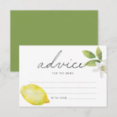 Conseil Carte de conseils citron, feuilles et fleurs (Devant / Derrière)