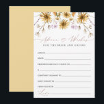 Conseil Carte de conseils de mariage au tournesol élégant<br><div class="desc">Dans l'ensemble, la carte de fête de mariage "Sunflower Advice & Wishes for Bride and Groom Bridal Shower" est un mélange époustouflant de charme automnal et d'élégance artistique. Les illustrations complexes de tournesols, la palette de couleurs captivante et la calligraphie exquise se réunissent pour créer un design visuellement époustouflant et...</div>