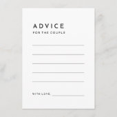 Conseil Carte de conseils de mariage blanc moderne gras (Devant)