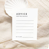 Conseil Carte de conseils de mariage blanc moderne gras