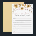 Conseil Carte de conseils de mariage Élégant Tournesol<br><div class="desc">Dans l'ensemble, la carte de fête prénuptiale "Sunflower Advice & Wishes for Bride and Groom" est un mélange époustouflant de charme automnal et d'élégance artistique. Les illustrations complexes de tournesols, la palette de couleurs captivante et la calligraphie exquise se réunissent pour créer un design visuellement époustouflant et émotionnellement significatif. Cette...</div>