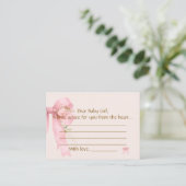 Conseil Carte de conseils pour bébé fille au ruban rose (Debout devant)