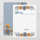 Conseil Carte de conseils pour un mariage Fleur Bleue et O (Devant / Derrière)