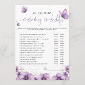 Conseil Carte de jeu Bébé Papa ou Maman Papillon Violet (Devant)