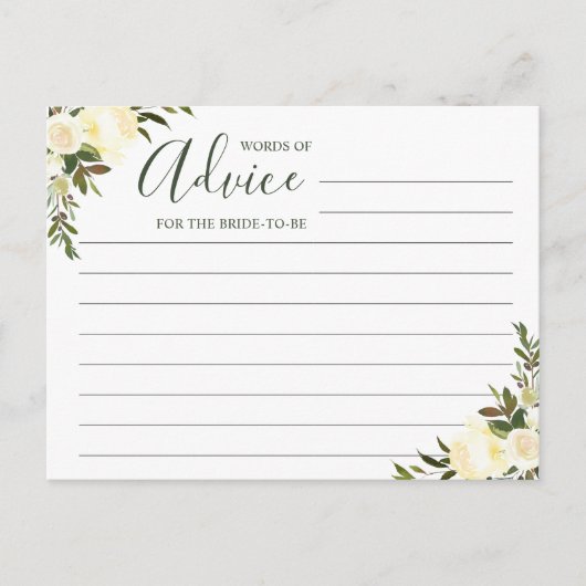 Conseil Carte de mots de conseils floraux de verdure (Devant)