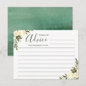 Conseil Carte de mots de conseils floraux de verdure (Devant / Derrière)