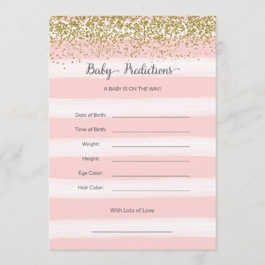 Conseil Carte de prédictions pour bébés or et rose (Devant)