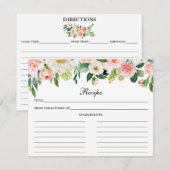 Conseil Carte de recette de douche florale blanche rose (Devant / Derrière)
