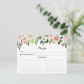 Conseil Carte de recette de douche florale blanche rose (Debout devant)