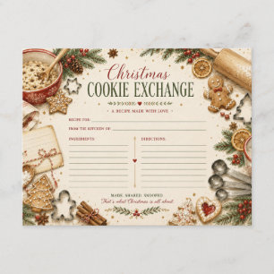 Conseil Carte de recette d'échange de biscuits de Noël vin