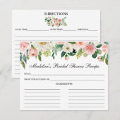Conseil Carte de recette Fête des mariées florale rose (Devant / Derrière)