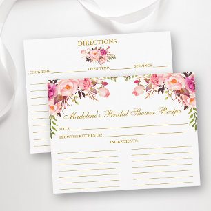 Conseil Carte de recette or à Fête des mariées florale ros