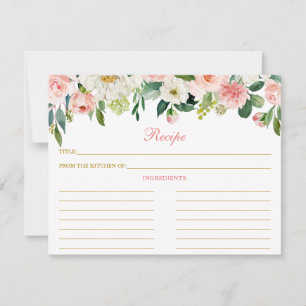 Conseil Carte de recette rose blanc floral Douche Or