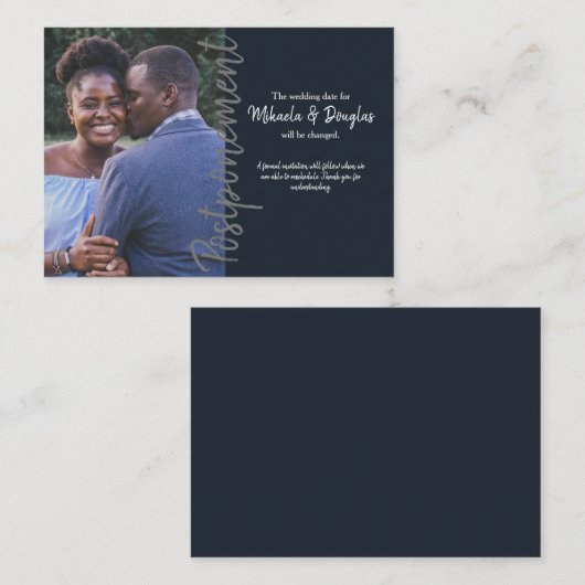 Conseil Carte de report Mariage gris (Devant / Derrière)