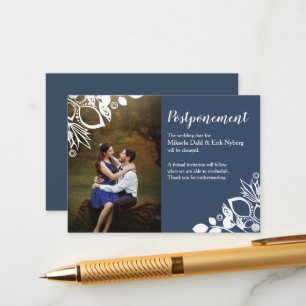 Conseil Carte de report Mariage gris bleu