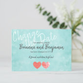 Conseil Carte de report Mariage Turquoise (Debout devant)