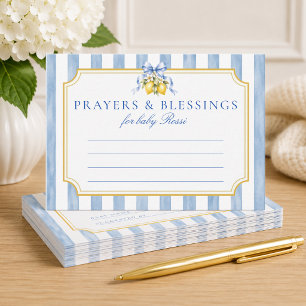 Conseil Carte de vœux Amalfi Bleu Citron Nœud Baby Shower