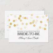 Conseil Carte Fête des mariées Faux Gold Foil Part (Devant / Derrière)