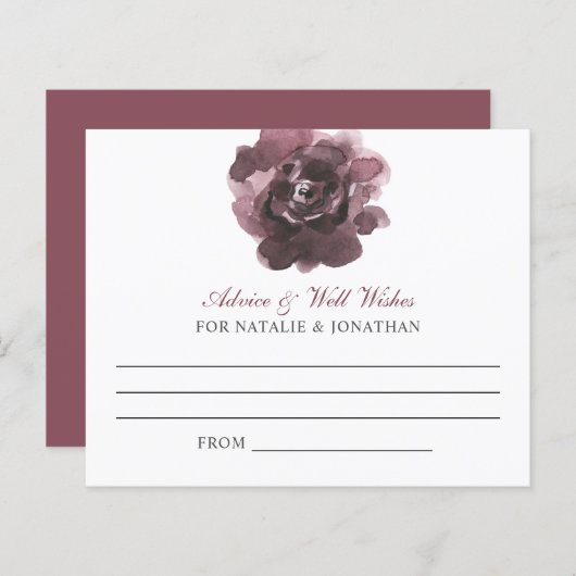 Conseil Carte Mariage Automne Floral Vin Rust Élég (Devant / Derrière)